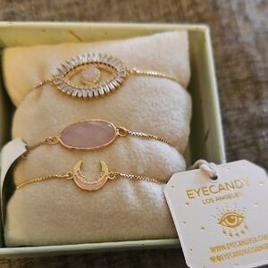 Gold and Pink Bracelet Trio